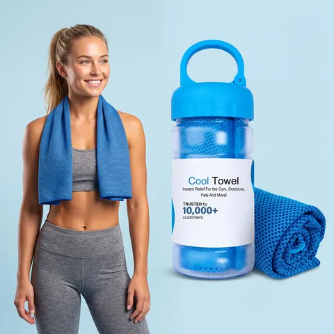 Asciugamano Refrigerante Istantaneo per Sport in Microfibra Traspirante a Rete Assorbe il Sudore con Custodia Portatile