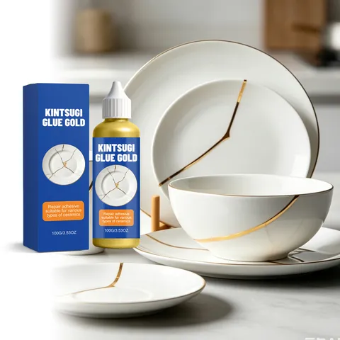 Professional Kintsugi Glue Gold Ceramic Repair Kit Porcelain Dinnerware Crack Filler Gold Decorative Adhesive For DIY Home