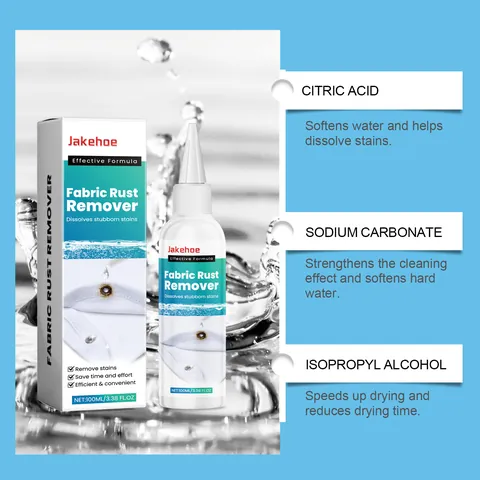 Fabric Rust Remover For Clothes Efficient Laundry Stain Cleaner Removes Rust Oil Stains Coffee And Water Spots Multi Purpose Fabric Cleaning Agent