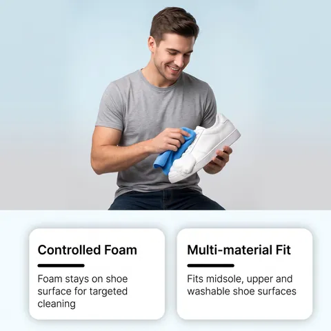 Jue Fish Shoe Cleaner Foam Quick Drying Formula Stain Remover Whitening Care For Sneakers Leather Canvas No-Wash Cleaning Agent