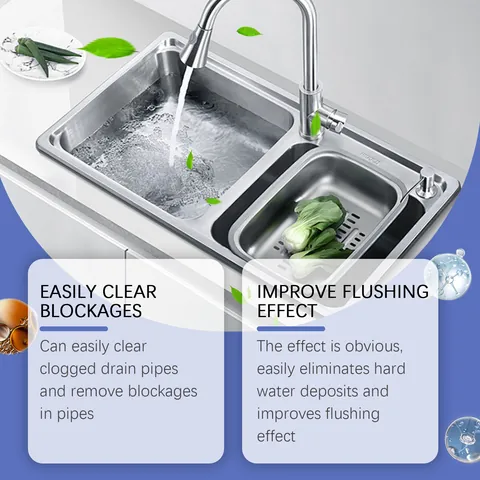 Jakehoe Kitchen Drain Clog Remover For Toilet Sink Drainage Pipe Powerful Decontaminating Cleaner Unblocker Agent