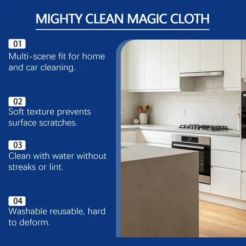Chiffon de Nettoyage en Microfibre Multi-usages Magic Cloth pour Verre Meubles Sol Absorbant sans Traces Chiffon à Poussière