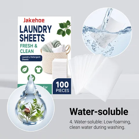 Laundry Detergent Sheets Concentrated Eco-friendly Fresh Lemon Scent Deep Cleaning Fabric Care Sheets For All Washers