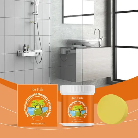 Multi Purpose Coconut Oil Cleaning Paste Kitchen Bathroom Degreasing Polishing Cleaner With Sponge Home Cleaning Tools