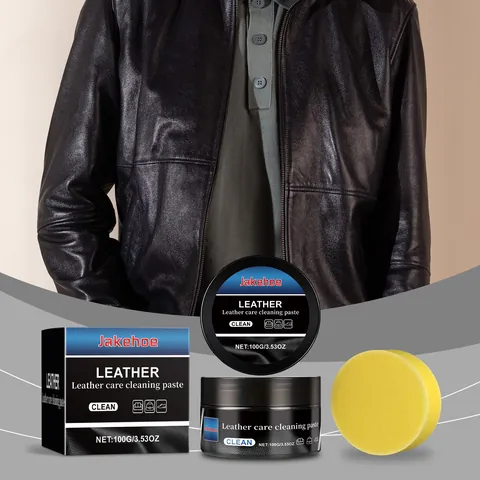 JAKEHOE Multi-Purpose Leather Care Cleaning Paste With Sponge For Sofa Shoes Bags Furniture Polishing Nourishing Renovating Balm
