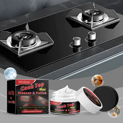 Nettoyant Et Poli Pour Table De Cuisson Dégraissant De Cuisine Pâte De Décontamination Douce Avec Éponge Pour Plaques À Induction Et Hottes