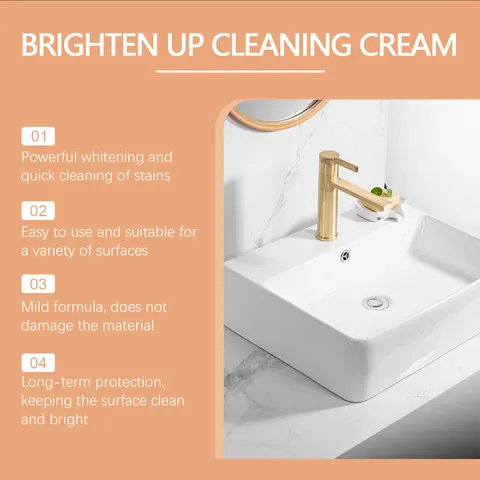 Jakehoe Multi-Purpose Cleaning Cream Powerful Kitchen Bathroom Grease Stain Remover With Sponge 100g Polish Paste