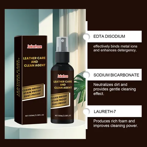 Jakehoe Leather Jacket Cleaner Polish Stain Remover Spray For Sofa Shoes Clothing Furniture Care Maintenance