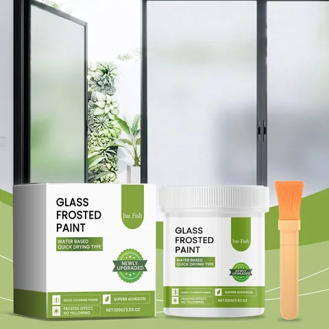 Matte Frosted Glasfarbe Beschattung Privatsphäre Schutz Beschichtung Wasserbasiert Schnelltrocknend Farbe Mit Pinsel Für Büro Badezimmer Zuhause