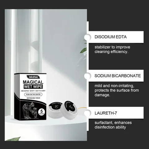Jakehoe Lingettes Nettoyantes Polyvalentes Portables Lingettes Humides à Pression pour Décontamination Maison Cuisine Voyage