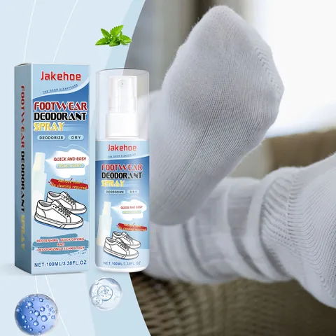 JAKEHOE Shoe And Sock Deodorizer Spray Fast Drying Odor Eliminator Long Lasting Fresh Mint Scent Anti Sweat Foot Care Spray