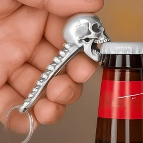 Gothic Totenkopf Flaschenöffner Vintage Zinklegierung Bieröffner Mit Wirbelsäulengriff Kreatives Halloween Partygeschenk Für Männer