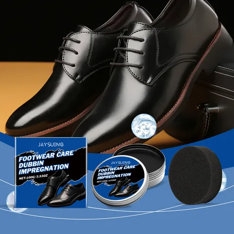 Leather Care Wax And Sponge Shoe Polish For Black Leather Boots Shoes Polishing Nourishing Waterproof Maintenance
