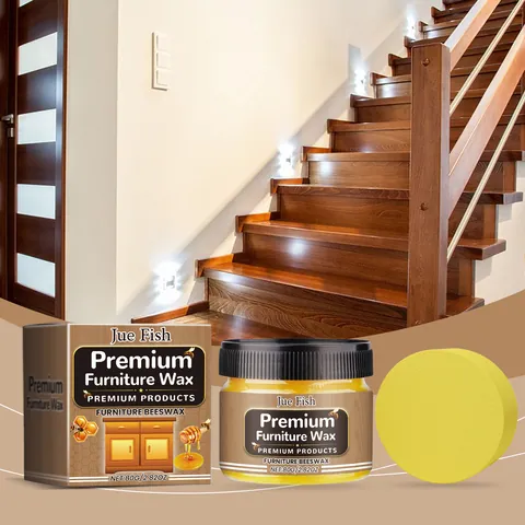 Jue Fish Furniture Maintenance Wax Multi-Purpose Beeswax For Wood Polishing Cleaning And Renovation With Sponge Set
