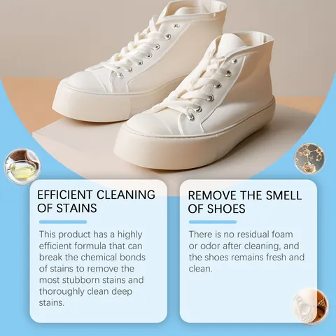 White Shoe Foam Cleaner Waterless Deep Cleaning Spray With Brush Head For Sneakers Leather Canvas Stain Removal Whitening