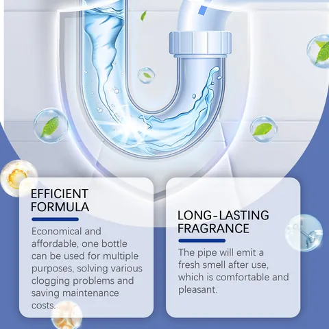 JAKEHOE Fast Pipe Unclogger Powder Agent For Kitchen Sink Bathroom Drainage Drain Clog Remover Cleaning Formula 100g