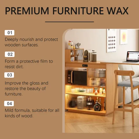 Jue Fish Furniture Maintenance Wax Multi-Purpose Beeswax For Wood Polishing Cleaning And Renovation With Sponge Set