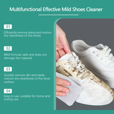 Multifunctional Shoe Cleaner Portable White Sneakers Stain Yellow Edge Removal Foam Cleaning Spray For Sports Leather Shoes
