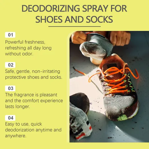 Shoe Deodorant Spray For Shoes And Socks Green Tea Scent Foot Odor Remover Fast Drying Long Lasting Refreshing Cleaning Spray