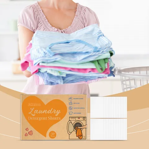 Jakehoe Laundry Detergent Sheets Deep Cleaning Strong Stain Removal Portable Laundry Soap For Home Travel Clothes Care