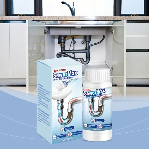 JAKEHOE SewerMax Drain Anti-Clog Cleaner Powerful Pipe Clog Remover Dissolves Grease Hair Odor Neutralizer For Kitchen Bathroom Sink Toilet