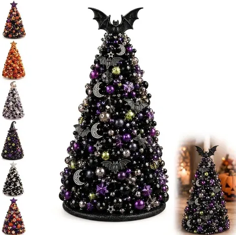 Kit Arbre de Noël en Perles DIY Ornement Halloween Citrouille Fantôme Chauve-souris Décoration de Bureau Fait Main Artisanat Fête