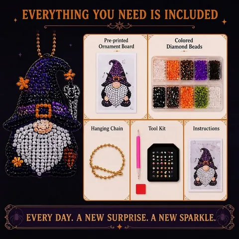 Halloween Gnom DIY Diamant Malerei Adventskalender Kit Für Kinder Erwachsene Acryl Harz Mosaik Kunst Handwerk Dekoration