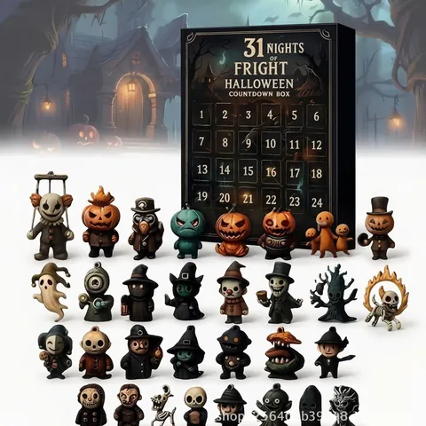 Halloween 31 Nachten Van Angst Adventskalender Blindbox Horror Aftellen Cadeau Met Mini PVC Figuren Voor Kinderen Feest Decor