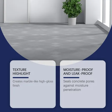 Grey Water-based Epoxy Floor Primer High Gloss Marble Texture Scratch Repair Renovation Kit With Brush For Interior Surface