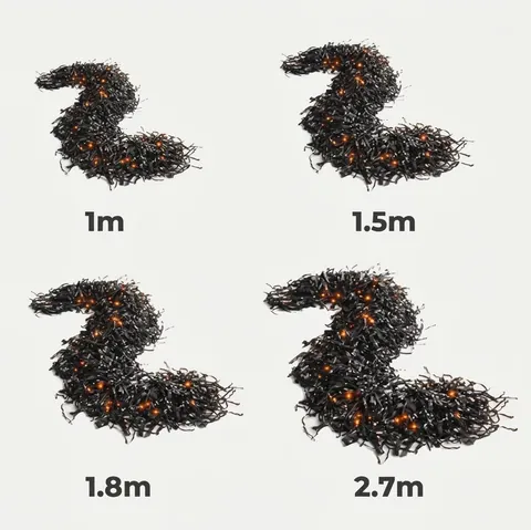 Halloween Black Cedar Vine Garland With Orange LED Lights Artificial Pine Rattan For Fireplace Mantel Hotel Party Decoration