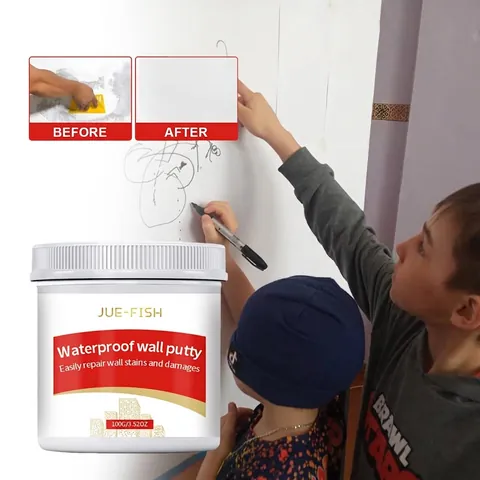 JUE-FISH Pasta Riparatrice per Pareti Impermeabile per Crepe Domestiche Fissaggio Pelatura Resistente alla Muffa Asciugatura Rapida Bianco
