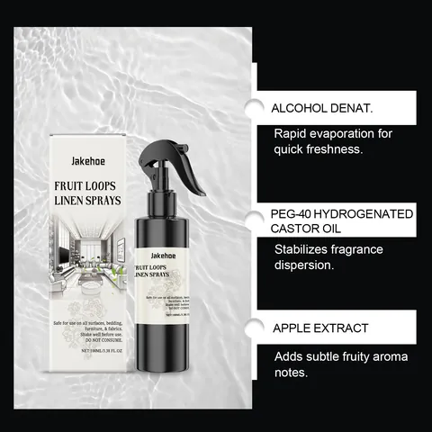 Jakehoe Fruit Loops Spray para Ropa de Cama Fragancia para el Hogar Bruma para Muebles Tejidos Neutralizador de Olores Duradero