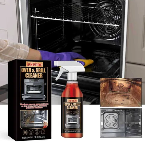 Jakehoe Oven and Grill Cleaner Heavy Duty Degreaser Spray For Kitchen Stovetop BBQ Grate Odor Remover Kitchen Cleaning Tool