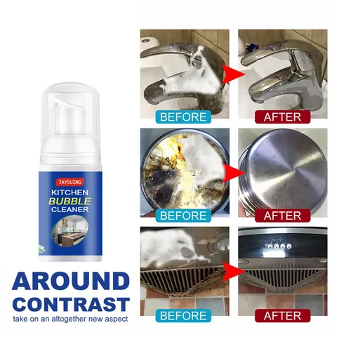 Jaysuing Kitchen Cleaning Foam Cleaner Household Stovetop Cookware Degreaser Rust Removal Bubbles Spray Pot Cleaning Agent