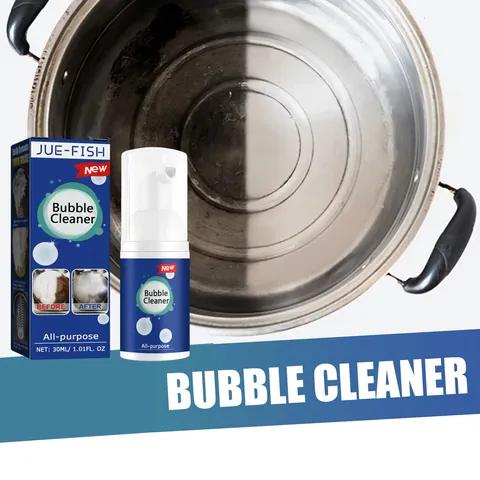 Jue-Fish Kitchen Heavy Oil Stain Bubble Cleaner All-purpose Grease Removal Foam Spray For Cookware Range Hood Boxed 30ml