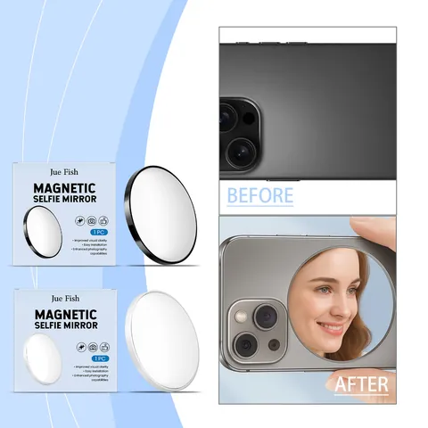 Jue Fish Magnetic Selfie Mirror for Mobile Phone Rear Camera Vlog Photography Accessory Portable Round Convex Reflector