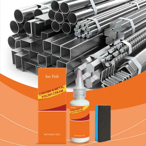 Professional Metal Polish Cream For Stainless Steel Chrome Aluminum Rust Remover Cleaning Paste With Sponge For Surface Maintenance