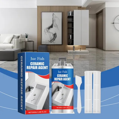 Jue Fish Keramik Reparaturmittel Set Wasserdichter Starker Kleber Für Küche Bad Fliesen Waschbecken Badewanne Risse Fixierung