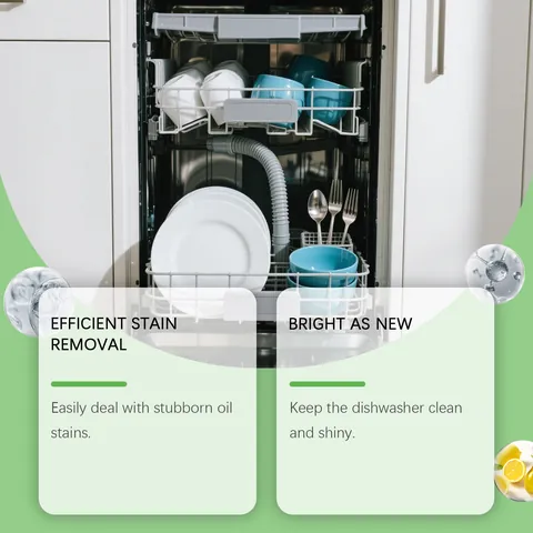 JUE FISH 12 Pcs Dishwasher Cleaning Tablets Powerful Oil Removal Scale Care Deep Clean Machine Maintenance Detergent Tablets