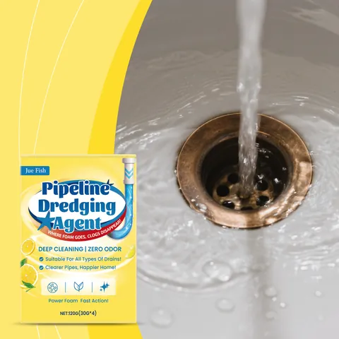 Jue Fish Pipeline Dredging Agent Powder Drain Cleaner For Clog Removal Kitchen Bathroom Sewer Pipe Cleaner With Foaming Action