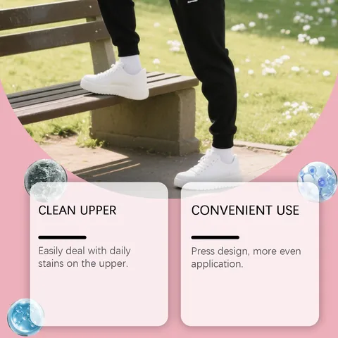 Jakehoe White Shoe Cleaner Waterless Foam Cleaning With Built-in Brush For Sneakers Canvas Leather Effective Stain Remover De-yellowing Care
