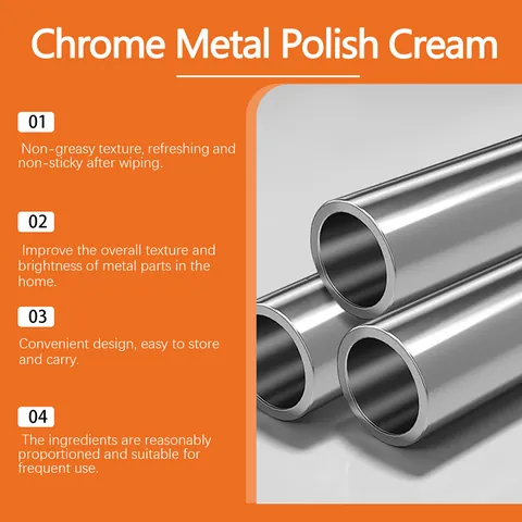Professional Metal Polish Cream For Stainless Steel Chrome Aluminum Rust Remover Cleaning Paste With Sponge For Surface Maintenance