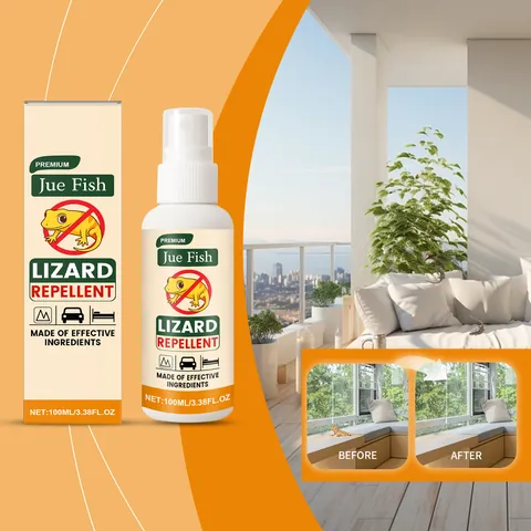 JUE FISH Hagedissen Afweerspray Draagbaar Binnen Buiten Hagedis Gekko Afweermiddel Gifvrije Veilige Formule Huis Tuin