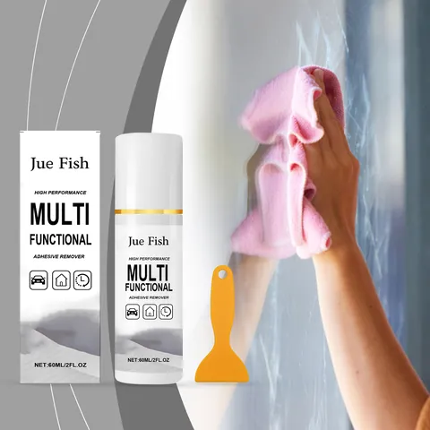 Multi-Purpose Adhesive Remover Spray Residue Glue Stain Cleaner For Car Glass Home Surfaces With Plastic Scraper Tool