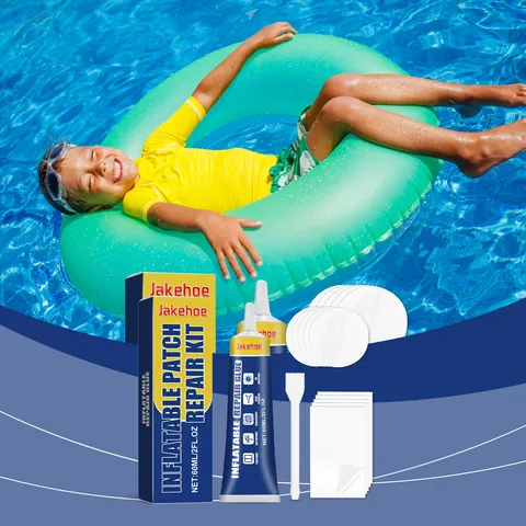 JAKEHOE Waterproof Inflatable Mattress Repair Kit 60ml Glue And Patches For Swimming Pool Tent Air Bed Transparent Set