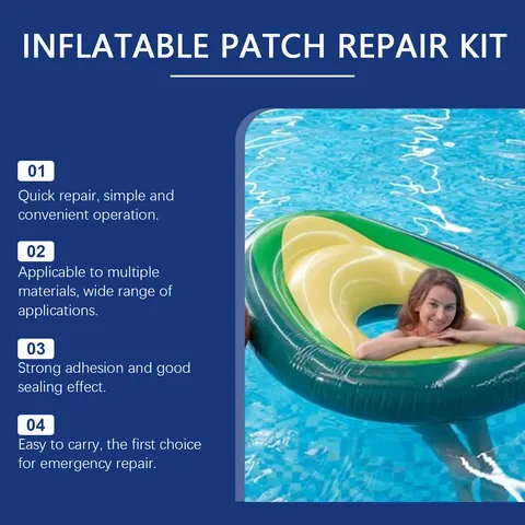 JAKEHOE Waterproof Inflatable Mattress Repair Kit 60ml Glue And Patches For Swimming Pool Tent Air Bed Transparent Set
