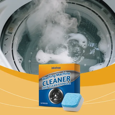 JAKEHOE Washing Machine Cleaner Effervescent Tablets Deep Cleaning Descaling Formula For Home Laundry Washer Daily Cleaner Box