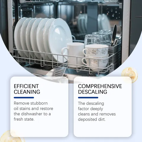 JUE FISH Dishwasher Cleaner Tablets Powerful Oil Stain Removal Descaling Deodorizing Tablets For Home Kitchen Household Deep Cleaning
