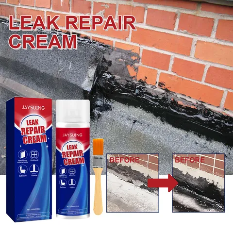 Jaysuing Waterproof Leak Repair Glue Transparent Sealant With Brush For Bathroom Wall Pipe Crack Repair Moisture Proof Paste