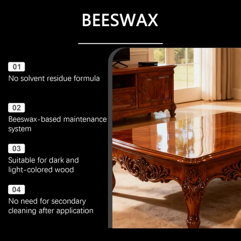 Jue Fish 80g Wood Furniture Care Beeswax Polishing Wax Wood Floor Scratch Repair Maintenance Wax With Sponge Set